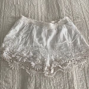 Kendall and Kylie Soft White Lace Shorts